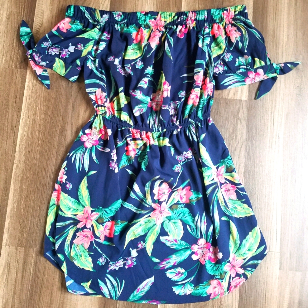 Tropical Flower Print Dress